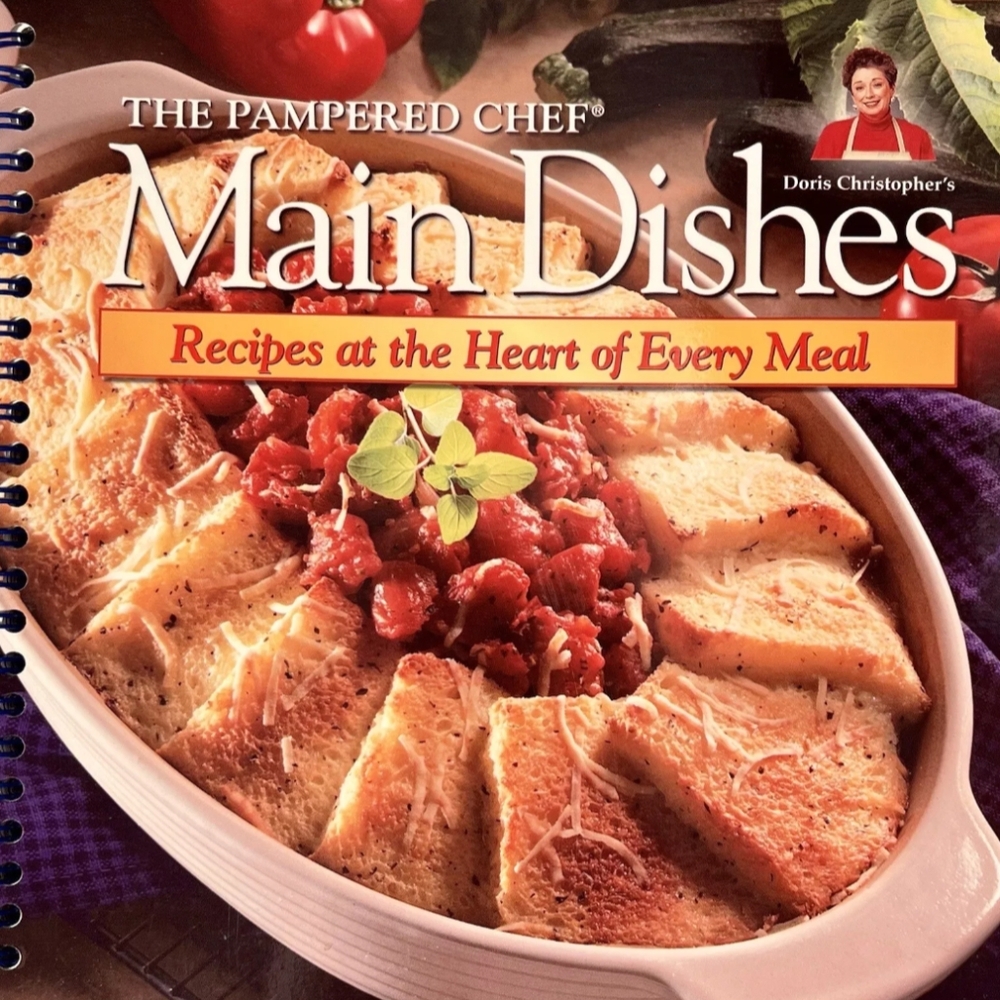 The Pampered Chef Main Dishes Recipe Book Cookbook Softcover Spiral Bound 2000